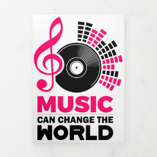 Cartão Com Dobra Tripla Arte Musical A Música Pode Mudar O Mundo