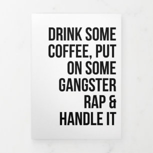 Cartão Com Dobra Tripla Arte Musical Rap E Manuseie