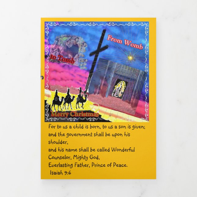 Cartão Com Dobra Tripla Artsy Trifold Letter Fold Christmas card (Cobrir)