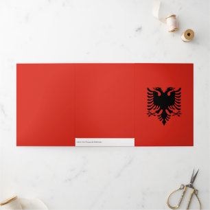 Cartão Com Dobra Tripla Bandeira albanesa