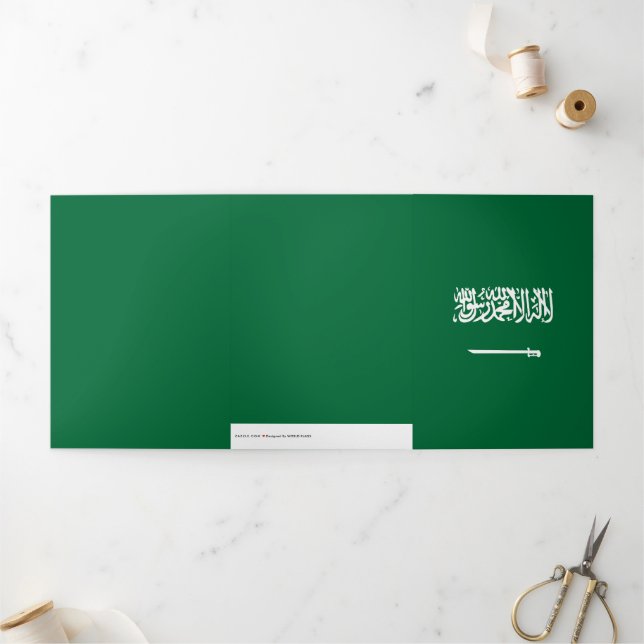 Cartão Com Dobra Tripla Bandeira da Arábia Saudita (Fora)