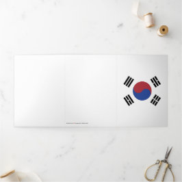 Cartão Com Dobra Tripla Bandeira da Coreia do Sul