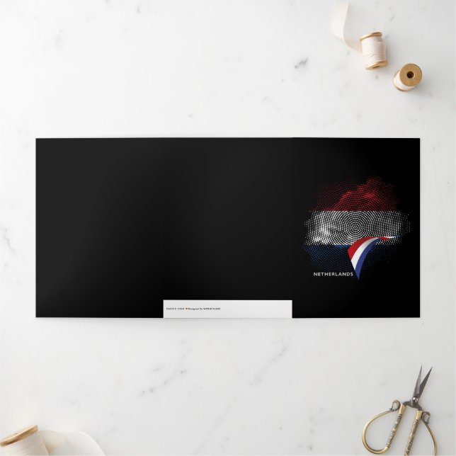Cartão Com Dobra Tripla bandeira da Holanda (Fora)