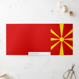 Cartão Com Dobra Tripla Bandeira da Macedônia do Norte