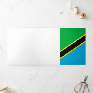 Cartão Com Dobra Tripla Bandeira da Tanzânia