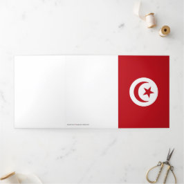 Cartão Com Dobra Tripla Bandeira da Tunísia