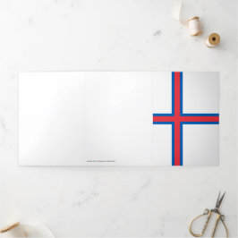 Cartão Com Dobra Tripla Bandeira das Ilhas Faroé