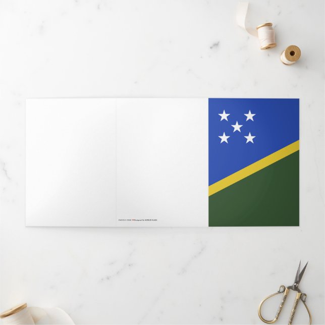 Cartão Com Dobra Tripla bandeira das Ilhas Salomão (Fora)