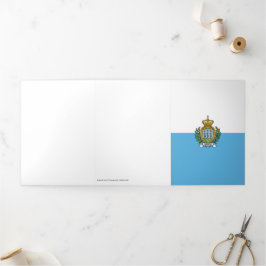 Cartão Com Dobra Tripla Bandeira de São Marino