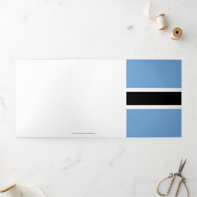 Cartão Com Dobra Tripla Bandeira do Botsuana (Fora)