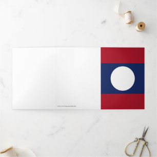 Cartão Com Dobra Tripla Bandeira do Laos