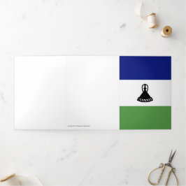 Cartão Com Dobra Tripla Bandeira do Lesoto