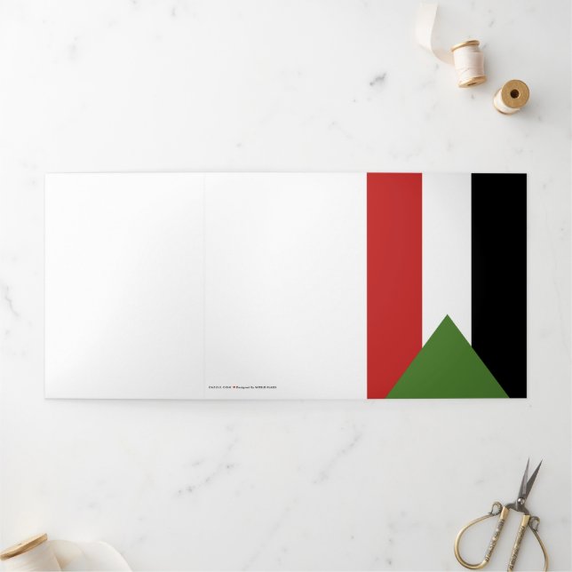 Cartão Com Dobra Tripla Bandeira do Sudão (Fora)