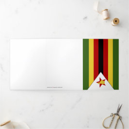 Cartão Com Dobra Tripla Bandeira do Zimbabué