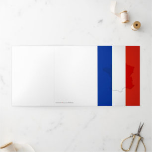 Cartão Com Dobra Tripla bandeira francesa