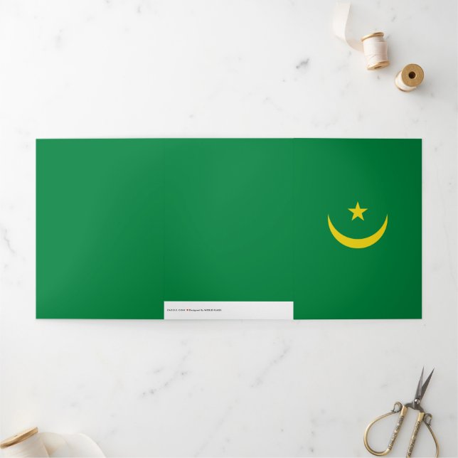 Cartão Com Dobra Tripla Bandeira mauritana (Fora)