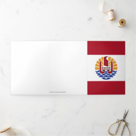 Cartão Com Dobra Tripla bandeira Polinésia Francesa