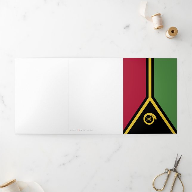 Cartão Com Dobra Tripla Bandeira Vanuatu (Fora)