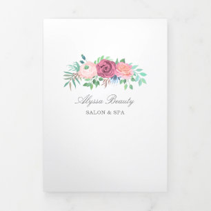 Cartão Com Dobra Tripla Beleza Salon Trivezes Folheto Elegante