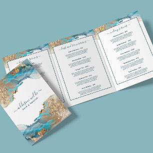 Cartão Com Dobra Tripla Brochura de Salão de Arte Moderna a Tinta Líquida 