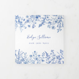 Cartão Com Dobra Tripla Brochura tripartida de flores silvestres azuis fra