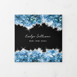 Cartão Com Dobra Tripla Brochura triplicada de cristais azuis