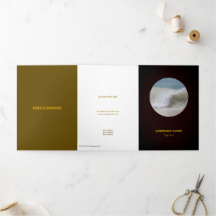 Cartão Com Dobra Tripla Brown e Orange Neat