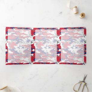 Cartão Com Dobra Tripla Camuflagem, Azul Branco Vermelho Cinza, Militar, E
