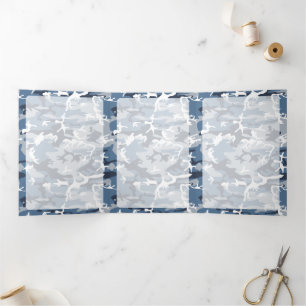 Cartão Com Dobra Tripla Camuflagem Azul da Neve de inverno, Militar, Exérc