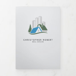 Cartão Com Dobra Tripla Cartão de dobra simples para imóveis