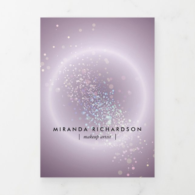 Cartão Com Dobra Tripla Celestial Confetti - Folheto de Beleza Roxa (Cobrir)