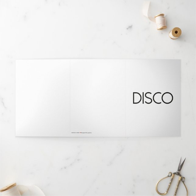 Cartão Com Dobra Tripla DISCO Dancing (Fora)