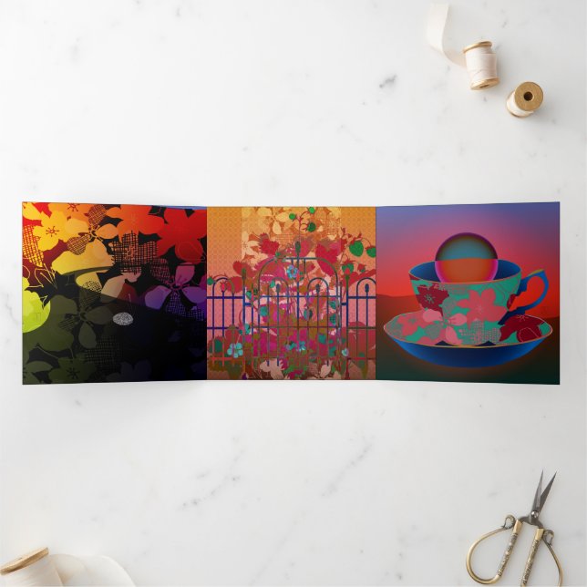 Cartão Com Dobra Tripla Emily Poetry Triddeal Card (Dentro)