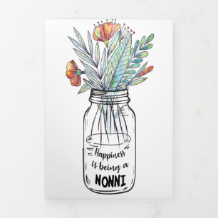 Cartão Com Dobra Tripla Esposa Arte Felicidade É Ser Uma Nonni