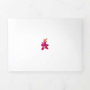 Cartão Com Dobra Tripla Estilo Floral, ArtyClick Crimson, Dourado leve