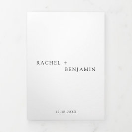 Cartão Com Dobra Tripla Eterno Moderno de Fotografia RSVP Online Minimalis