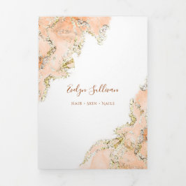 Cartão Com Dobra Tripla Folheto de design de escada de pêssego