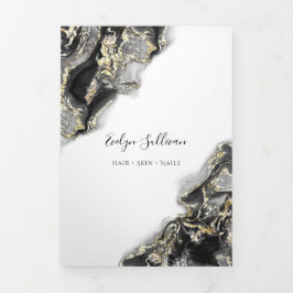 Cartão Com Dobra Tripla Folheto de design de triplo preto