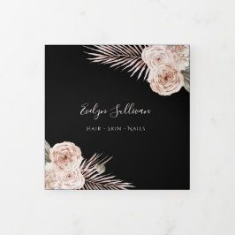 Cartão Com Dobra Tripla Folheto de Rosas Tropicais