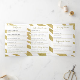 Cartão Com Dobra Tripla Folheto de Serviços de Beleza