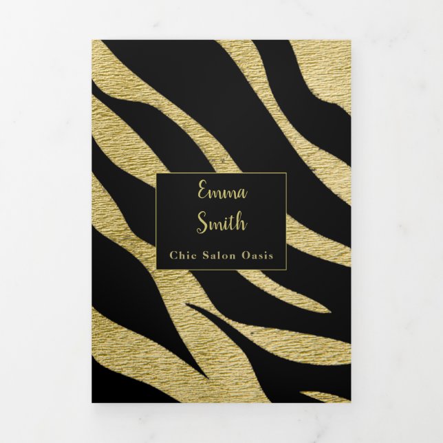 Cartão Com Dobra Tripla Folheto de Serviços de Beleza (Cobrir)