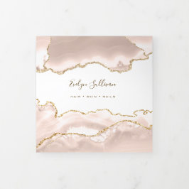 Cartão Com Dobra Tripla Folheto do Agate de Blush de Ivory triplo