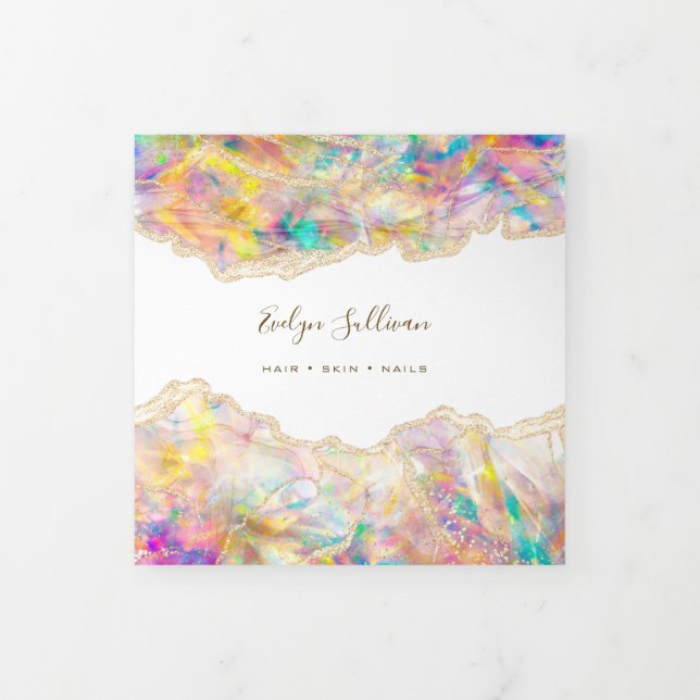 Cartão Com Dobra Tripla Folheto do Design Opal trivezes (Cobrir)