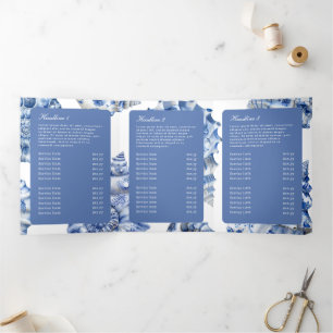 Cartão Com Dobra Tripla Folheto do logotipo Elegante Seashell