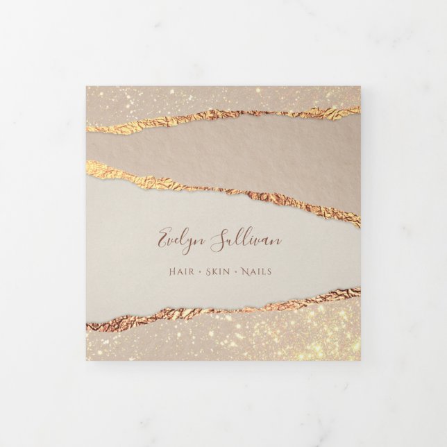 Cartão Com Dobra Tripla Folheto do Shimmer Ripada de Papel Triplo (Cobrir)