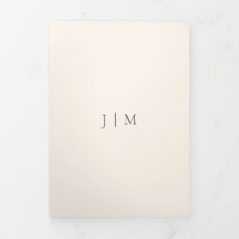 Cartão Com Dobra Tripla Formal Chocolate Brown Modern Wedding