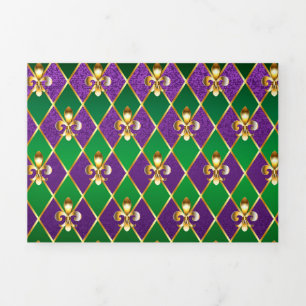 Cartão Com Dobra Tripla Jewelry Background Mardi Gras