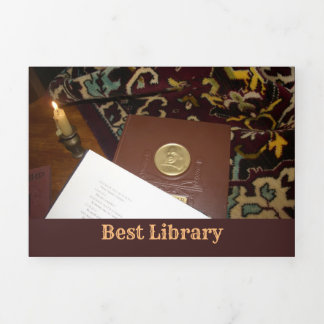 Cartão Com Dobra Tripla Livros do século passado