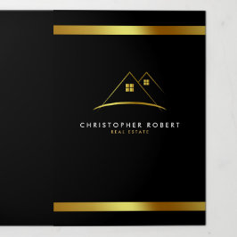 Cartão Com Dobra Tripla Logotipo da Casa do Ouro Moderno Imobilizado