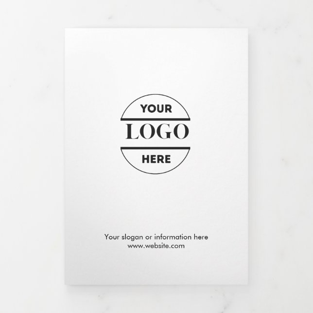 Cartão Com Dobra Tripla Logotipo de empresa e texto moderno com triplo fol (Cobrir)